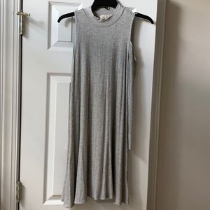 Gray Cold Shoulder Sweater Dress